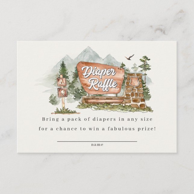 Inbjudan till nationalparksdiaper raffle (Framsida)
