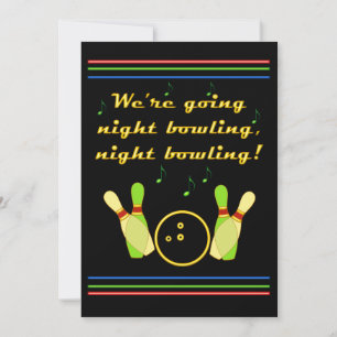 Inbjudan till nattbowling Neon Retro-stil