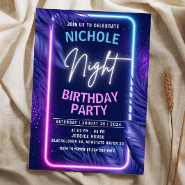 Inbjudan till nattglimt på födelsedagen Party