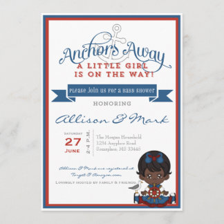 Inbjudan till Nautical African American Baby Showe