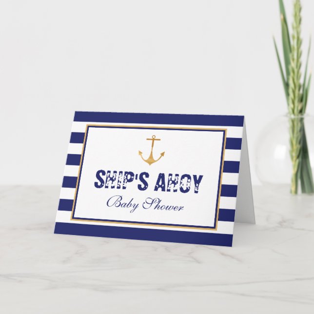 Inbjudan till Nautical Anchor Baby Shower (Framsida)