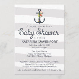 Inbjudan till Nautical Anchor Baby Shower - pojke,