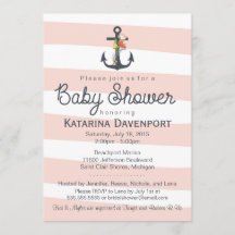 Inbjudan till Nautical Anchor Baby Shower - pojke,
