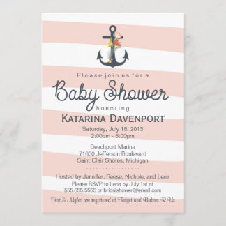 Inbjudan till Nautical Anchor Baby Shower - pojke,