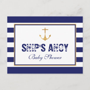 Inbjudan till Nautical Anchor Baby Shower Vykort