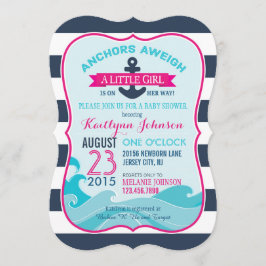 Inbjudan till Nautical Anchor och Rand Baby Shower