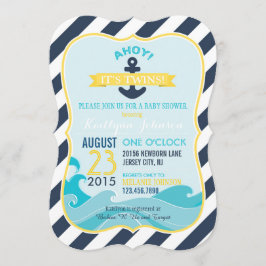 Inbjudan till Nautical Anchor och Rand Baby Shower