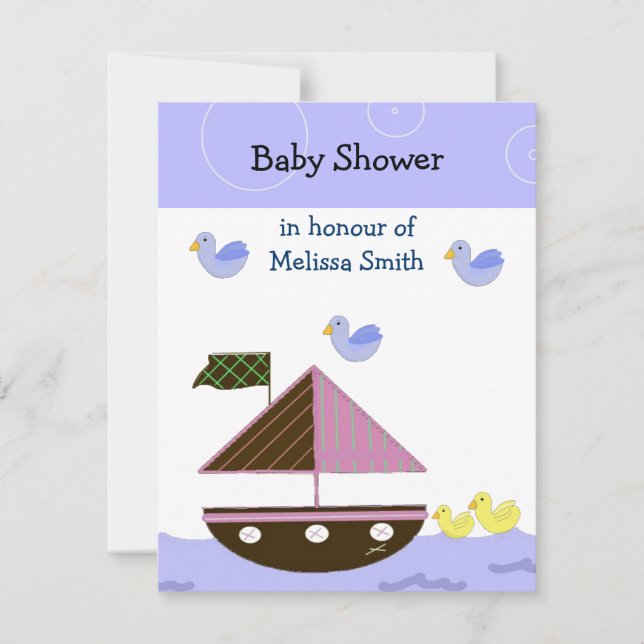 Inbjudan till Nautical Baby Shower (Framsida)
