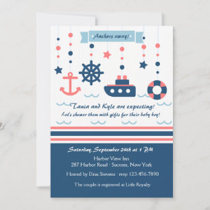 Inbjudan till Nautical Baby Shower