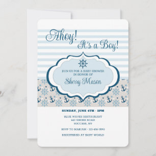Inbjudan till Nautical Baby Shower