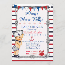 Inbjudan till Nautical Baby Shower, babyskare