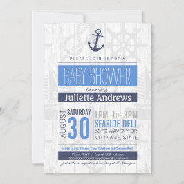 Inbjudan till Nautical Baby Shower, Boy Blue