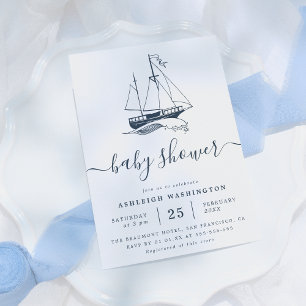 Inbjudan till Nautical Baby Shower för vintage Nav