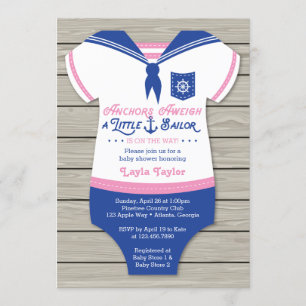 Inbjudan till Nautical Baby Shower, könsneutral