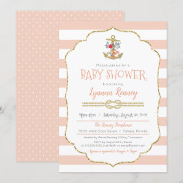 Inbjudan till Nautical Baby Shower med Blommigt An