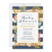 Inbjudan till Nautical Beach Ocean/Sea Baby Shower