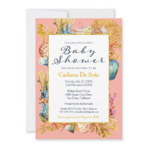 Inbjudan till Nautical Beach Seashell Baby Shower