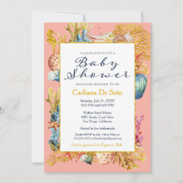 Inbjudan till Nautical Beach Seashell Baby Shower
