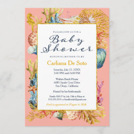 Inbjudan till Nautical Beach Seashell Baby Shower
