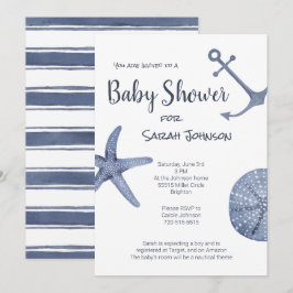 Inbjudan till Nautical Blue Baby Shower