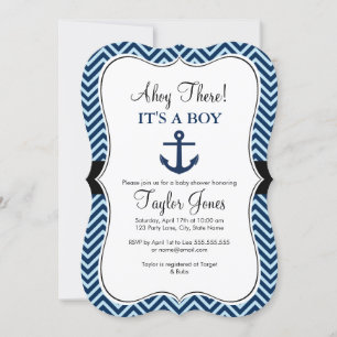 Inbjudan till Nautical Blue Navy Baby Shower
