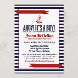 Inbjudan till Nautical Rand & Anchor Baby Shower