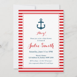 Inbjudan till Nautical Red Baby Shower