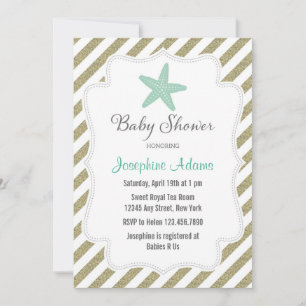 Inbjudan till Nautical Starfish Baby Shower