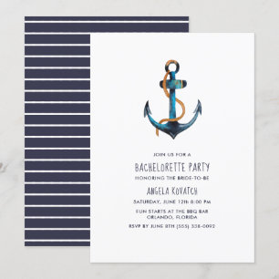 Inbjudan till Nautisk marin Rand Bachelorette-part