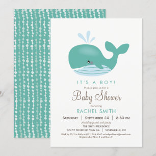 Inbjudan till Nautisk Whale Baby Shower