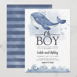 Inbjudan till Nautisk Whale Baby Shower