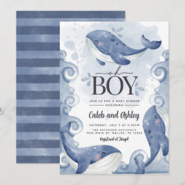 Inbjudan till Nautisk Whale Baby Shower