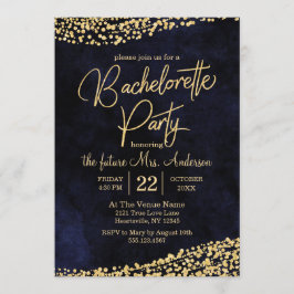 Inbjudan till Navy Blue & Guld Bachelorette Party