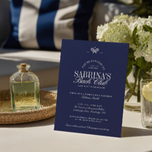 Inbjudan till Navy Blue Tennis Bachelorette Party