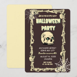 Inbjudan till nedkylning av Skull Halloween fest: