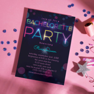 Inbjudan till Neon Bachelorette-partiet
