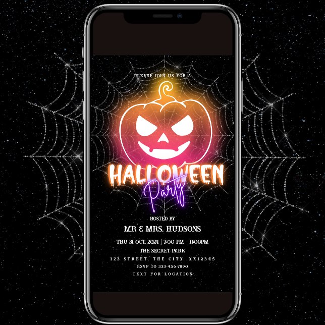 Inbjudan till Neon Pumpkin Halloween fest (Skapare uppladdad)