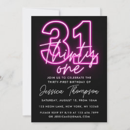 Inbjudan till Neon Rosa 31a Birthday