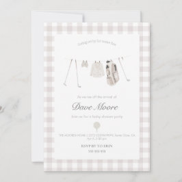 Inbjudan till neutralt beige Golf-babydusch-fest