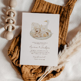 Inbjudan till neutralt Boho Baby Shower