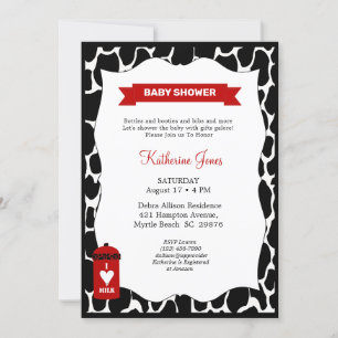 Inbjudan till neutralt Cow Theter Baby Shower