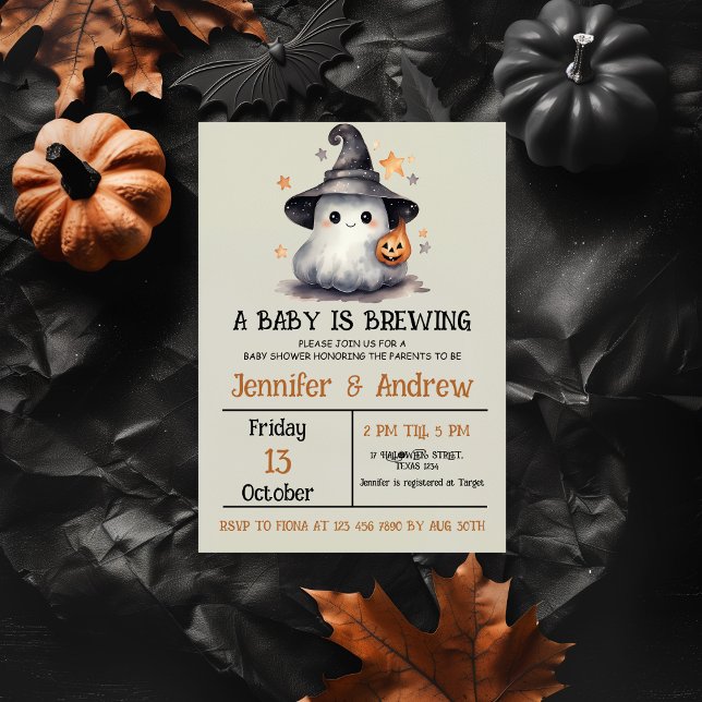 Inbjudan till neutralt Halloween Baby Shower (Skapare uppladdad)