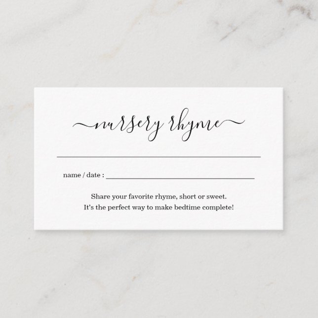 Inbjudan till Nursery Rhyme Baby Shower enkel (Framsida)