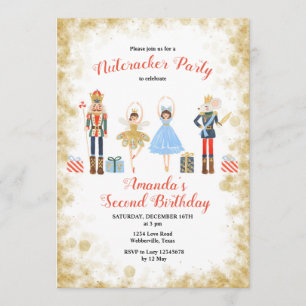 Inbjudan till Nutcracker Winter Birthday Guld