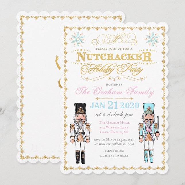 Inbjudan till Nutcracker Winter-Julfest (Fram/baksida)