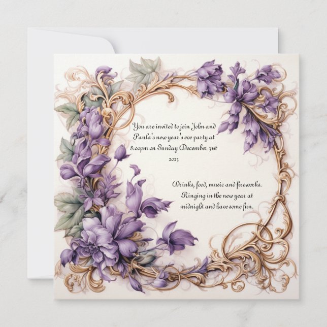 Inbjudan till nyårsafton (Framsida)