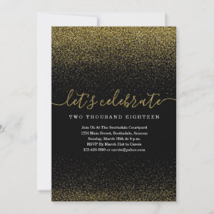 Inbjudan till Nyårsafton i Guld Glitter