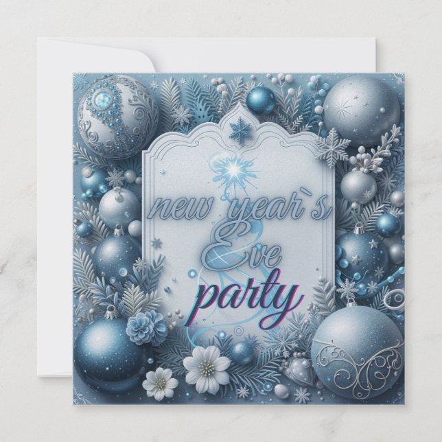 Inbjudan till nyårsafton-part (Framsida)