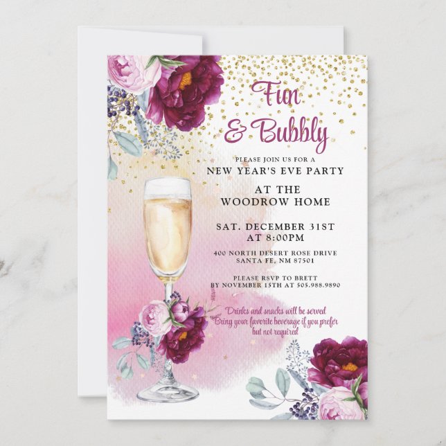 Inbjudan till nyårsafton-part (Framsida)