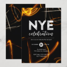 Inbjudan till nyårsafton party-ljussparkler